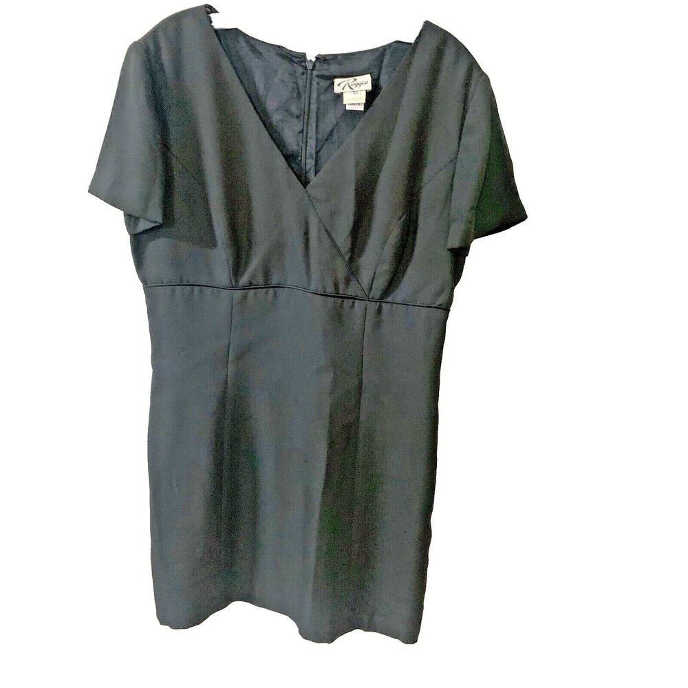 Reggio Crepe Size 12 Little Black Dress Empire Waist Fully Lined Knee Length